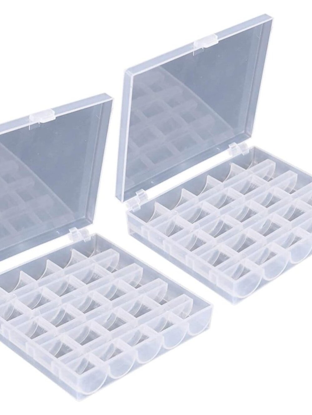 25 Slots Empty Bobbins Spools Box, Sewing Craft Plastic Case Storage Box for Sew